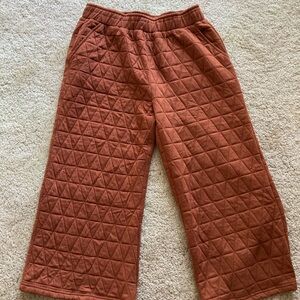 NWT See and Be Seen Women’s Quilted Wide Legs Cozy Pants - Rust Size Large